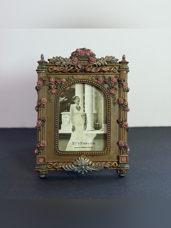 Abigail Huller Other - Picture frame with Rose trellis-Abigail Huller ceramic resin 3½" × 5"